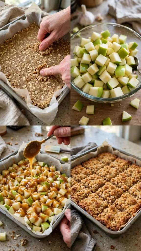 Easy Caramel Apple Bars with a Crumb Topping
