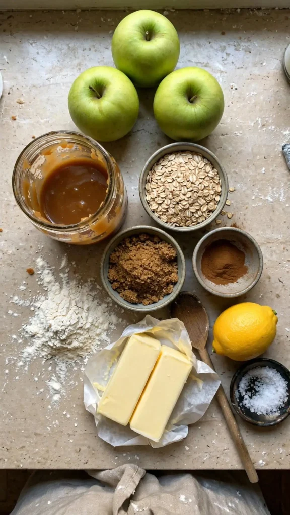 Easy Caramel Apple Bars with a Crumb Topping